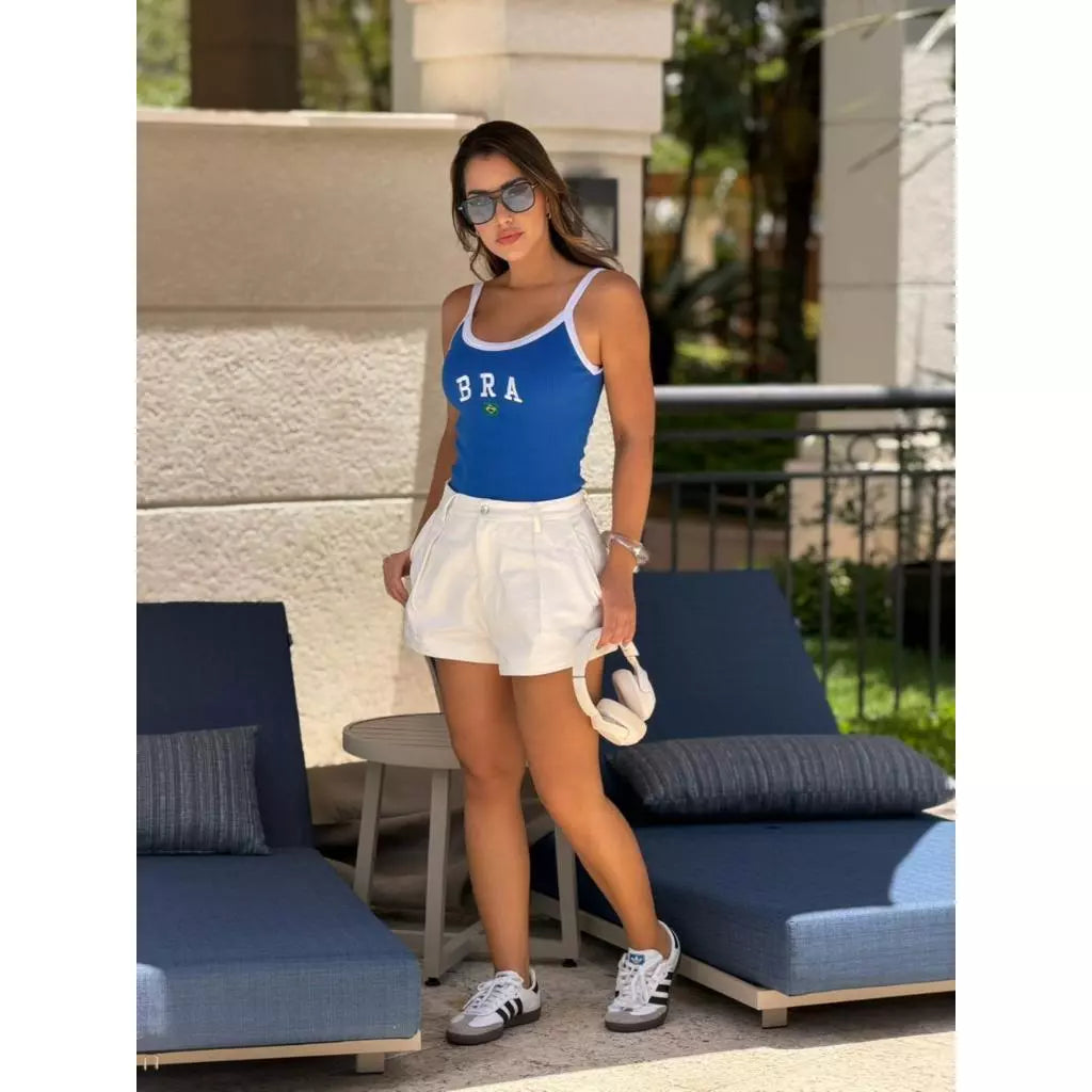 Blusinha Regata Brasil Canelada